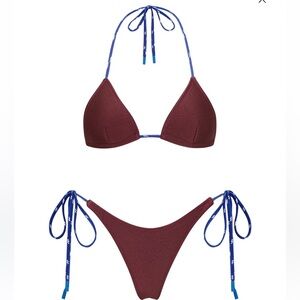 Triangl Vinca Neoprene Burgundy TOP ONLY